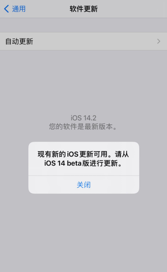 大朗镇苹果手机维修分享iOS 14.2 反复出现更新提示，需等待苹果修复 